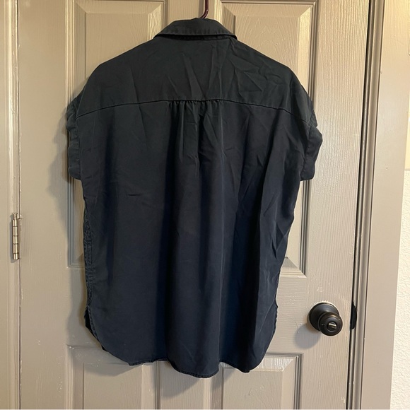 Quince Dark Blue Casual Button Down Shirt - Picture 4 of 5
